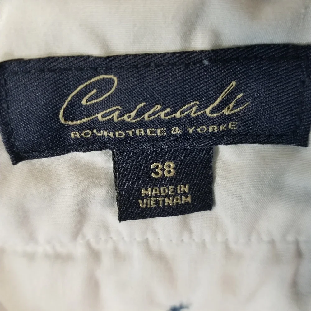 Roundtree & Yorke casuals shorts men's 38x9 blue denim chambray preppy outdoor
